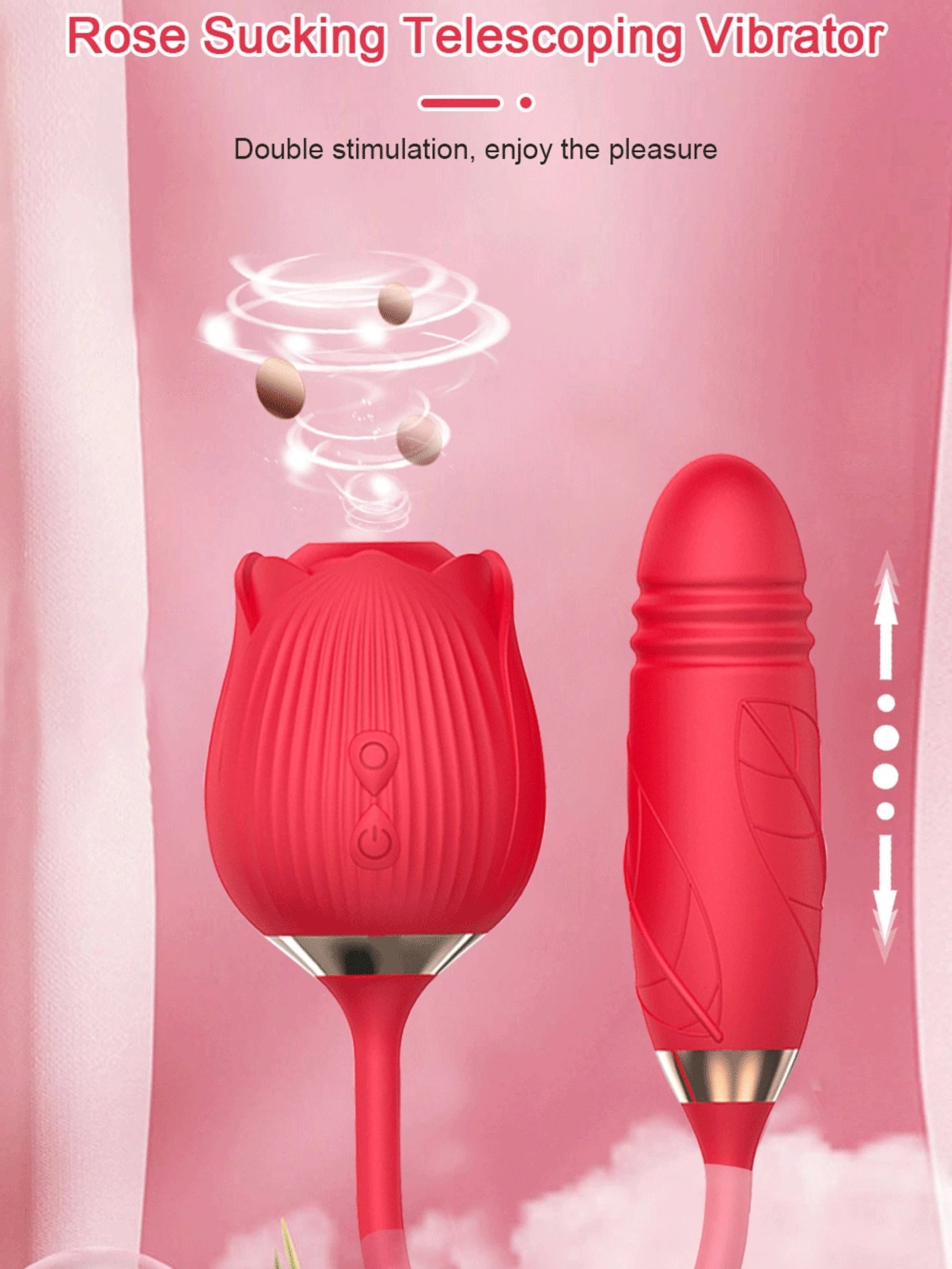 Vibrator for Women Dildo Sex Toys Rose Sucking Thrusting Vibrating Clit Sucker Nipple Clitoris Stimulation Female for Adults 18+