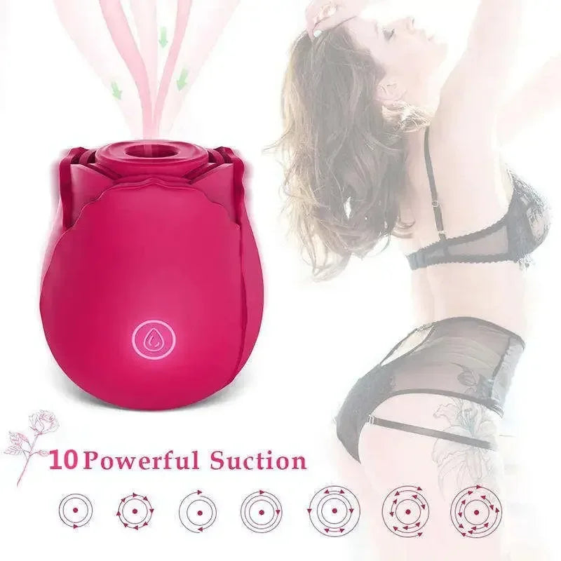 Powerful Sucking-Rose Vibrator Toy for Women Vacuum Stimulator Oral Nipple Clit Sucker for Female Adults Masturbation Sex Toys